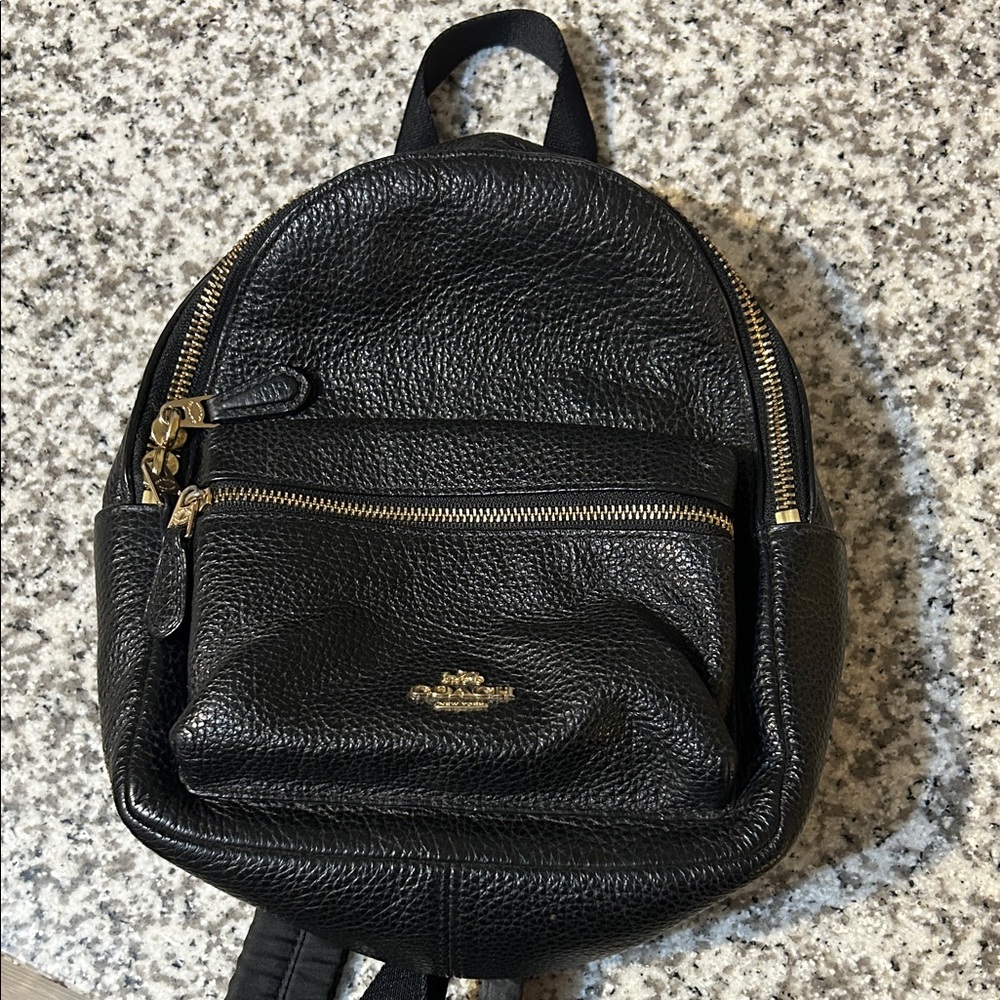 Coach Black Leather Mini Backpack - Picture 5 of 8